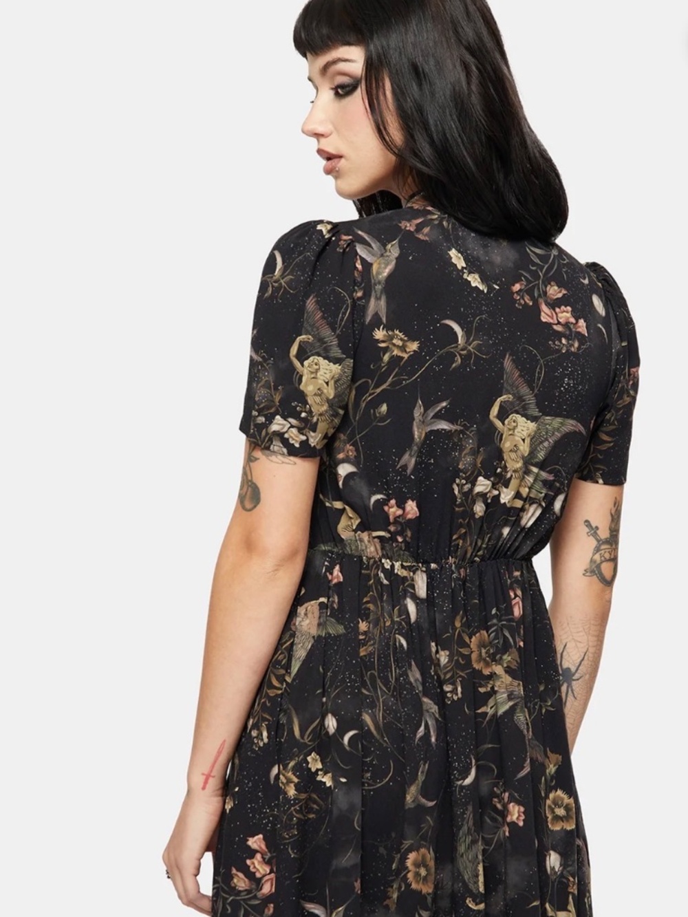 Disturbia Black Floral Mini Dress - Picture 3 of 5